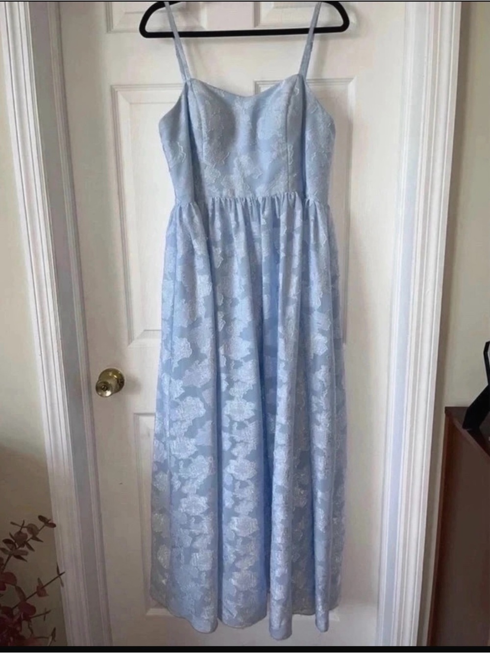 Azazie Light Blue Floral Lace wedding bridesmaid formal Dress